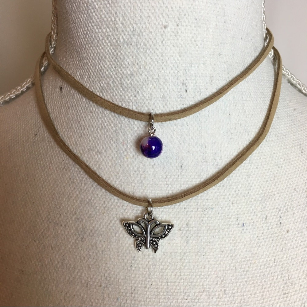 Butterfly choker necklace